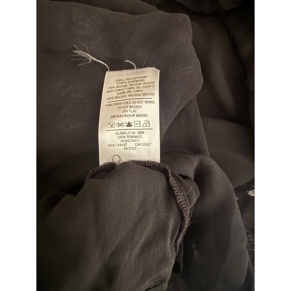 Joes Jeans Black Floral Talia Flowy Blouse, Large, NWT, Ruffles, Flared Hem - Picture 11 of 11